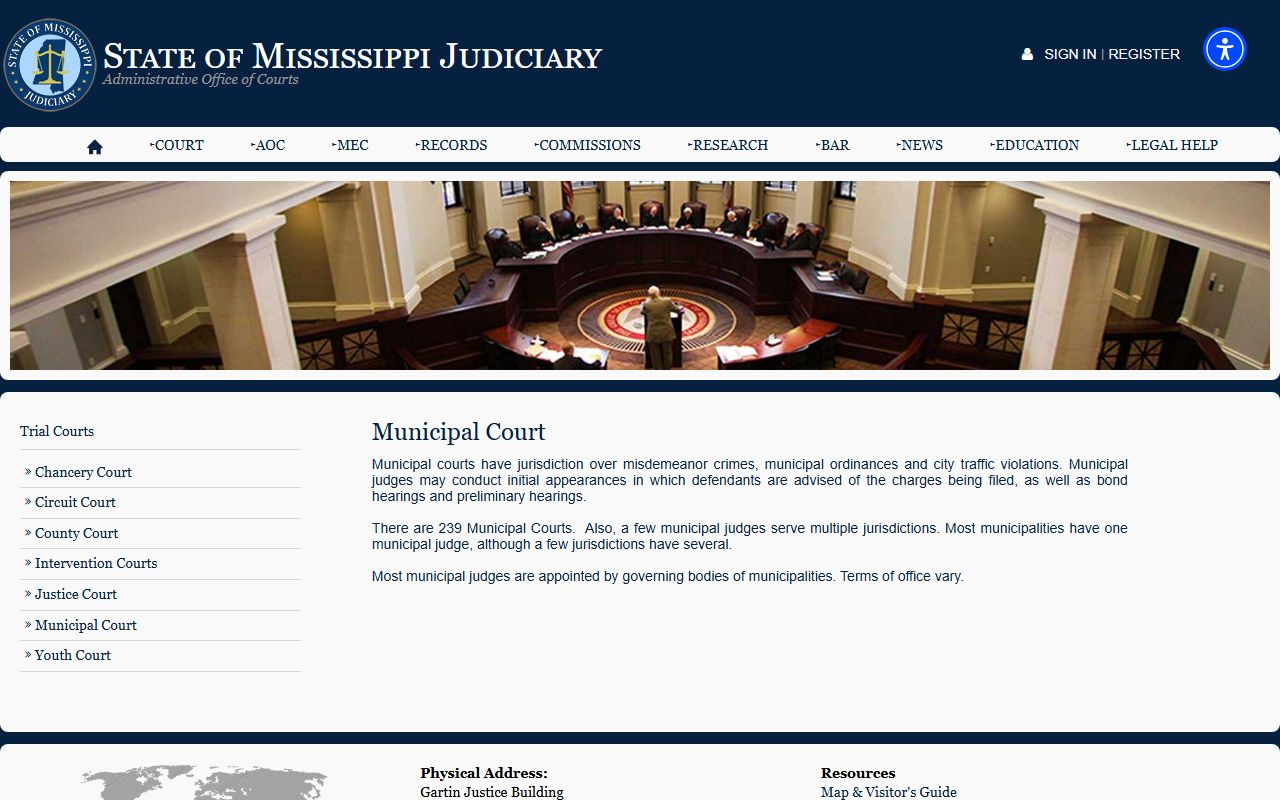 Tallahatchie County Circuit Court reference page for Mississippi Municipal Court records