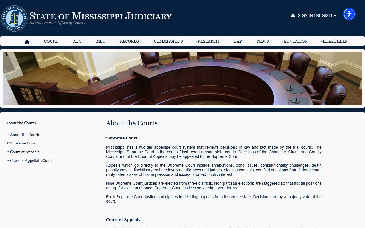 Tallahatchie County court records and the Mississippi court system overview