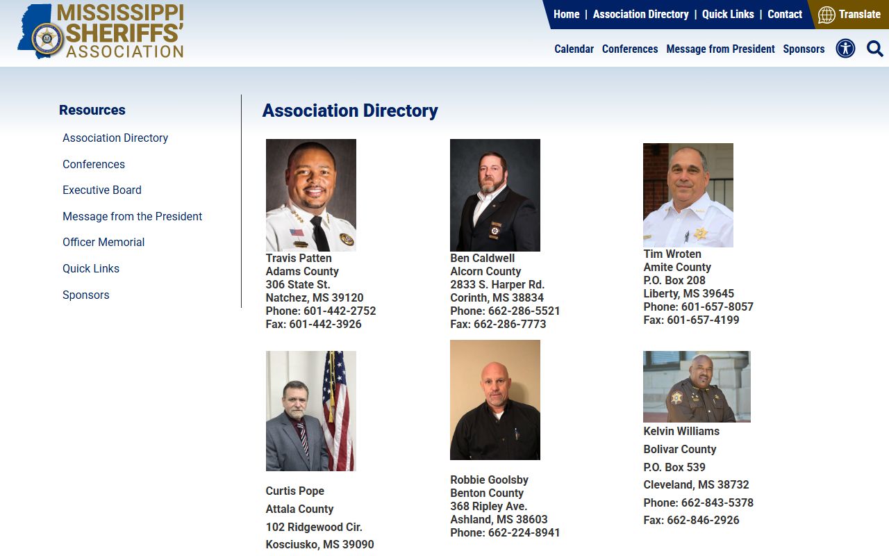 Tallahatchie County sheriff and jail records directory listing