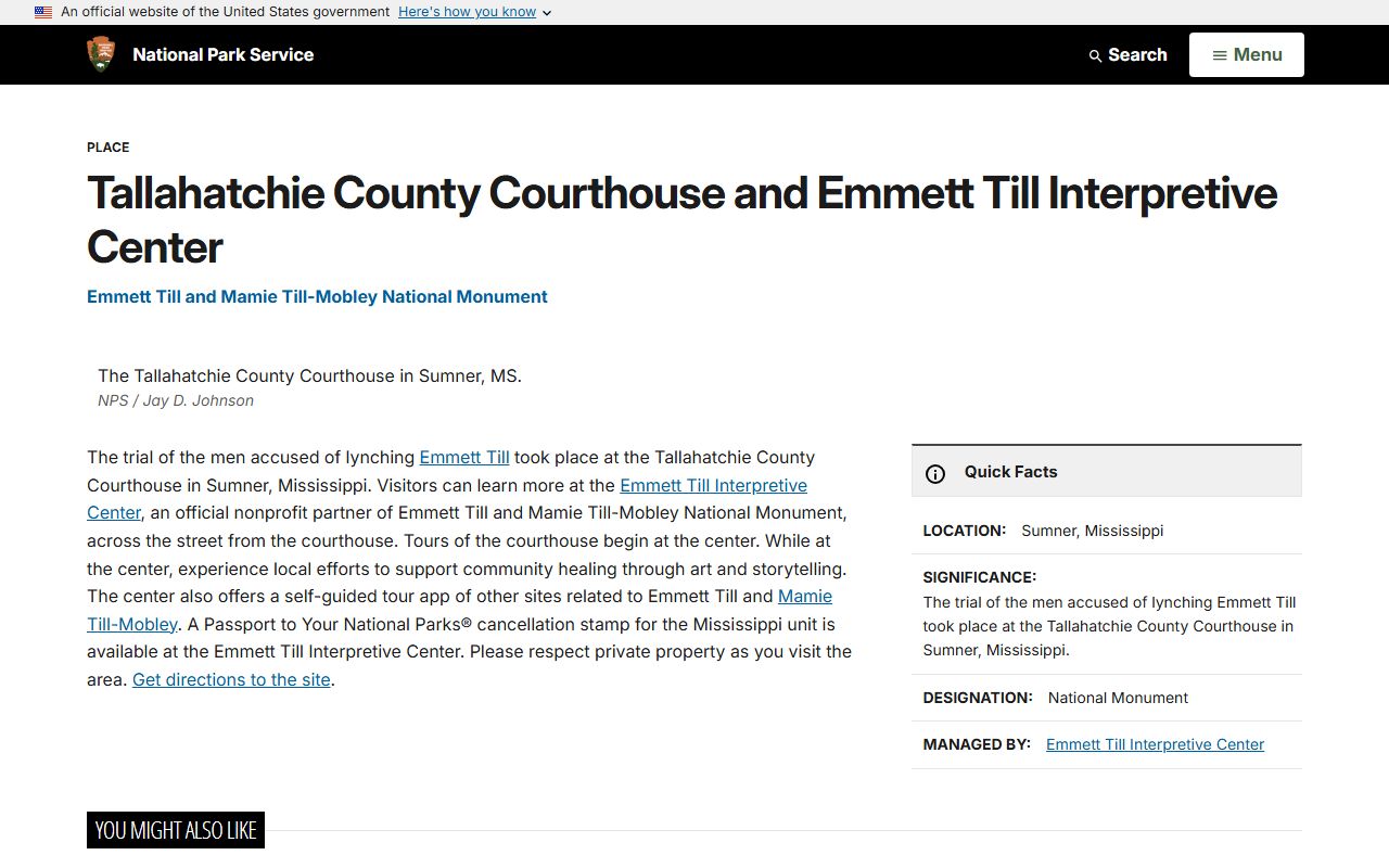 Tallahatchie County courthouse history and court records site in Sumner