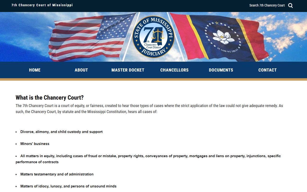 Tallahatchie County probate records and Chancery Court jurisdiction overview